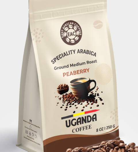 Uganda Arabica, Ground Medium Roast Coffee, 100% Arabica, 9 oz